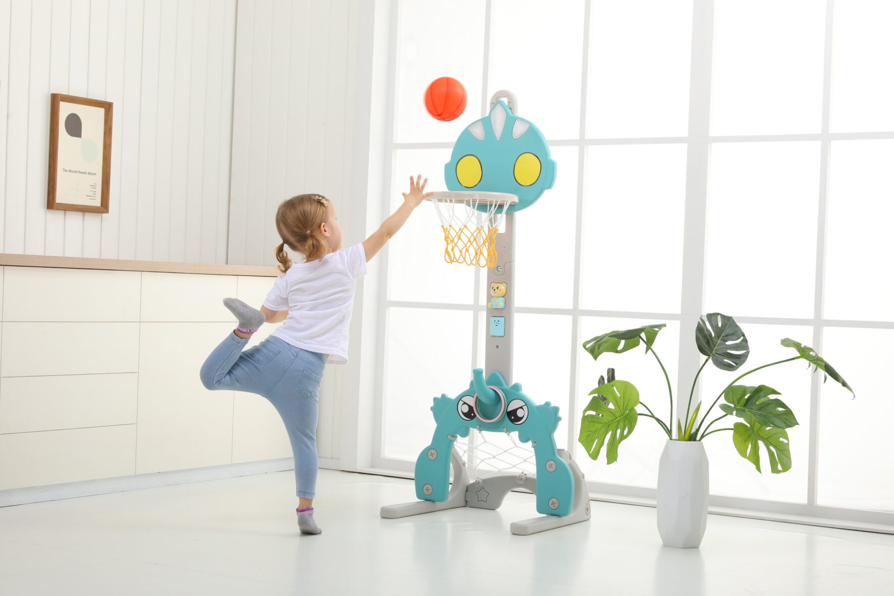 4 in 1 Basketball Hoop for Kids green 2