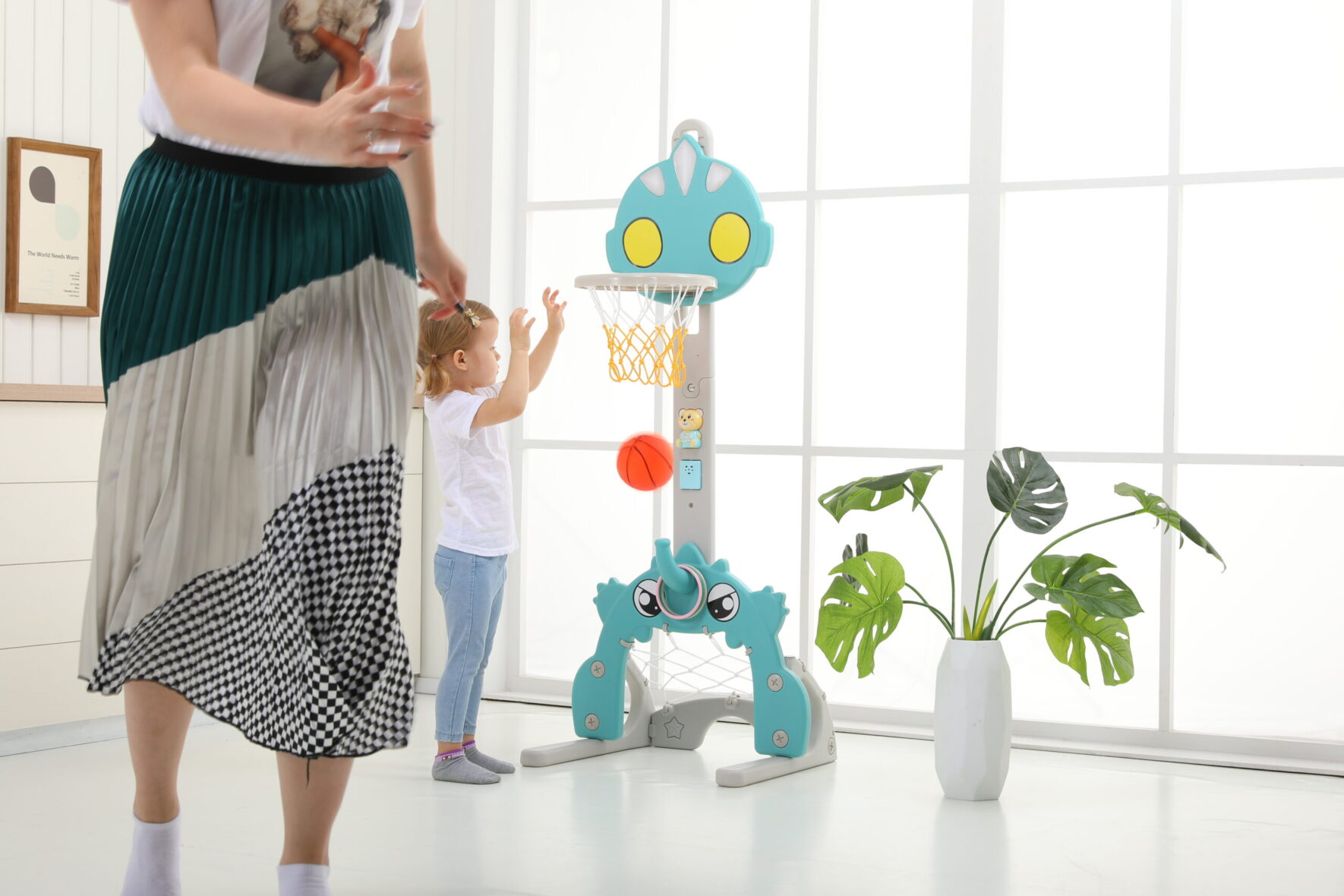 4 in 1 Basketball Hoop for Kids green 3