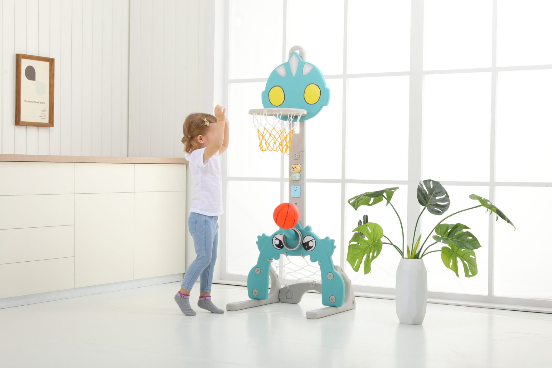 4 in 1 Basketball Hoop for Kids green 5