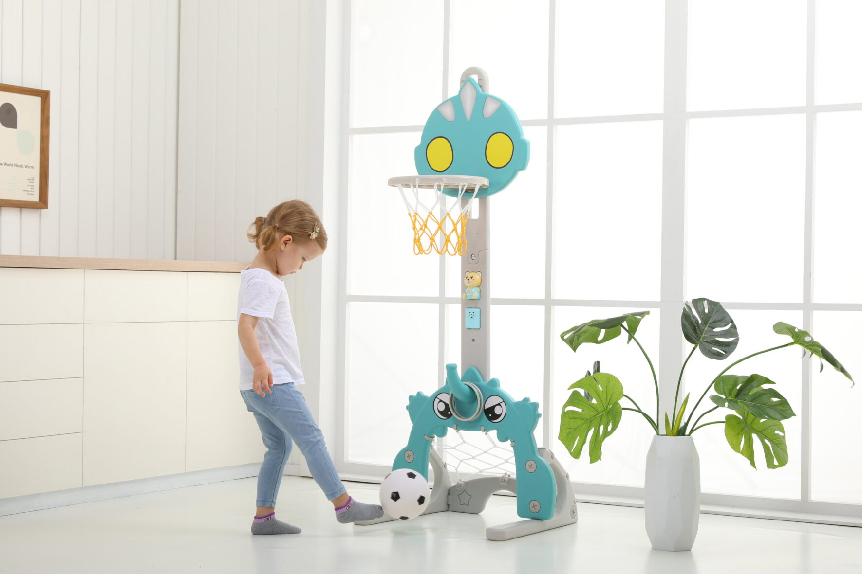 4 in 1 Basketball Hoop for Kids green 7