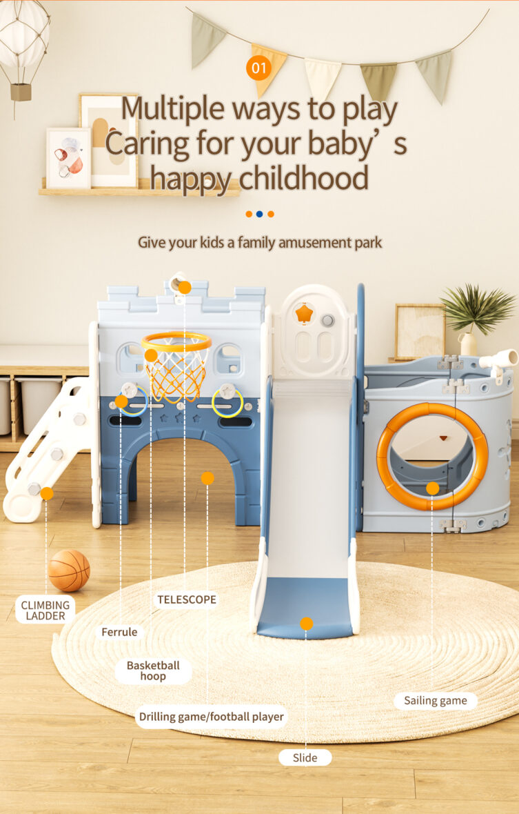 Pirate ship-themed toddler slide playset4