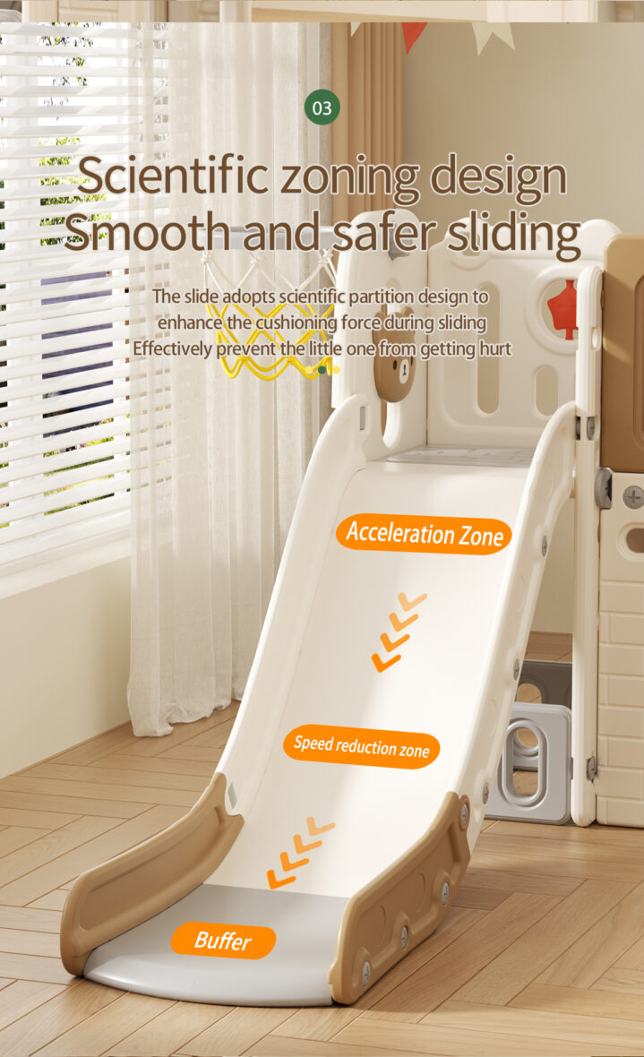 kids indoor playset swing slide Playground Cartoon Bear GreyCoffee4