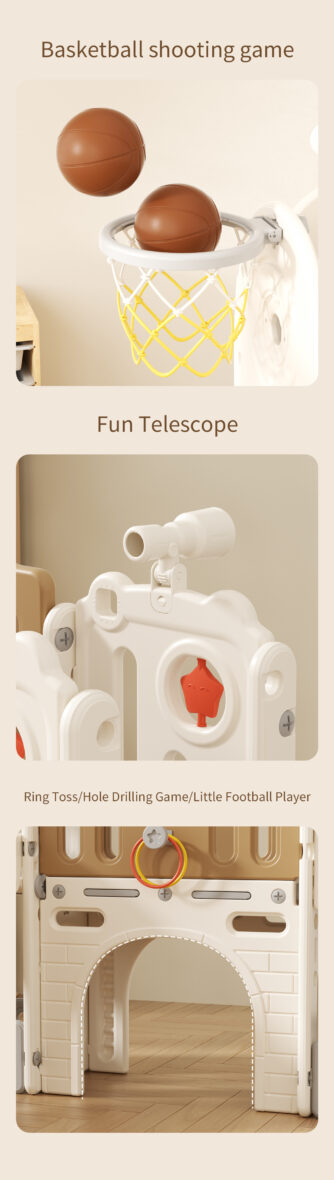 kids indoor playset swing slide Playground Cartoon Bear GreyCoffee8